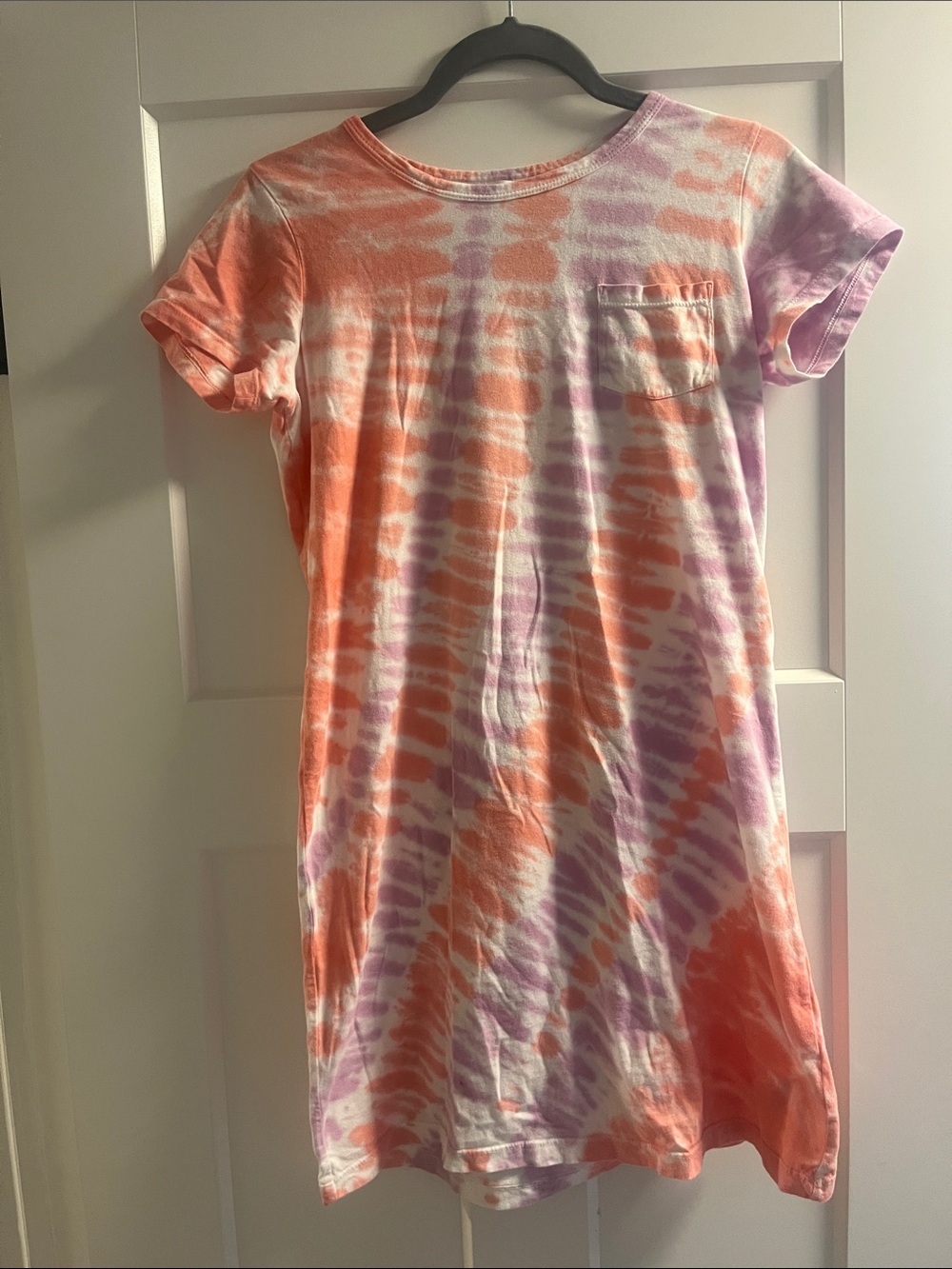 J. Crew Girls' Orange and Purple Tie-Dye Cotton Casual Dress